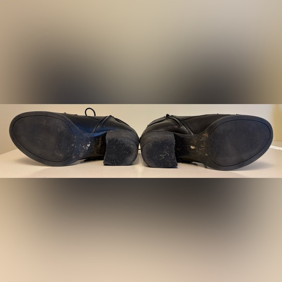 Madden Girl Black Combat Moto Boots Faux Leather Chunky Heel women's size 8 - Picture 5 of 6